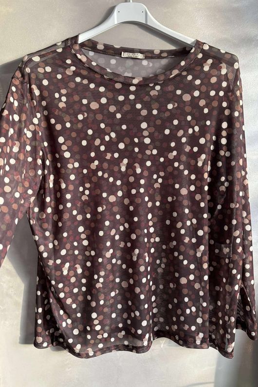 Bobby Mesh Layering Top Terrazzo Spot Chocolate